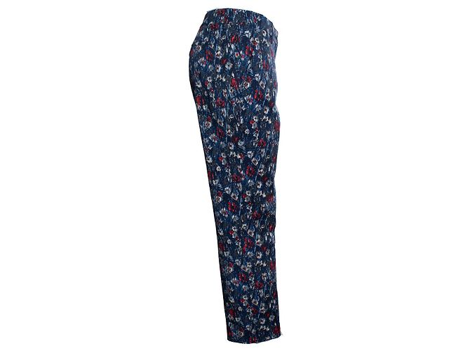 Prada, Calça floral e listrada em azul Multicor - vista 2