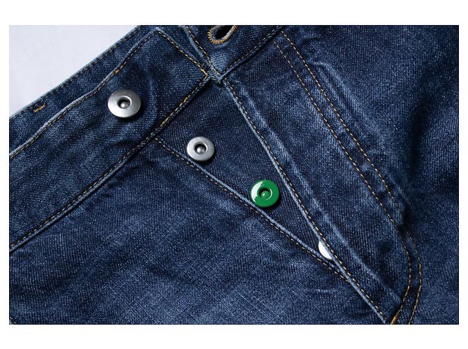 Bottega Veneta, jeans cropped e piegati in blu - vista 8