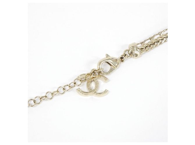 Collana in pelle bianca Chanel Bianco - vista 4