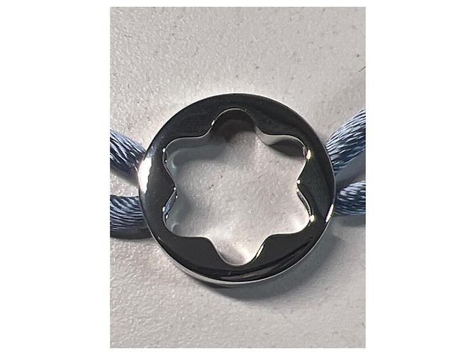 Bracciale Montblanc Star in raso blu e argento 925 - vista 4