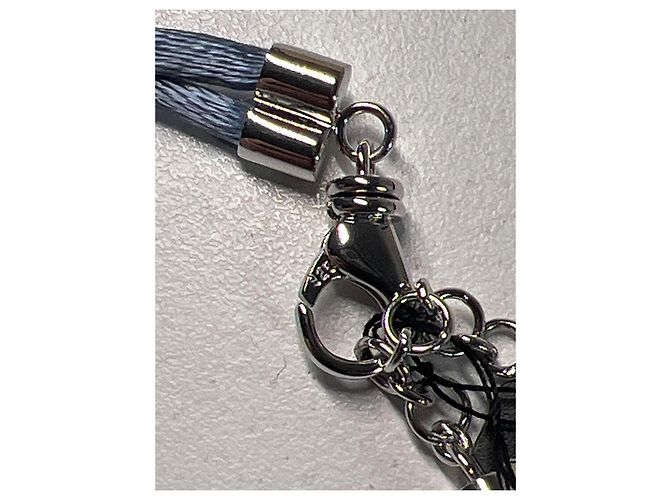 Bracciale Montblanc Star in raso blu e argento 925 - vista 7