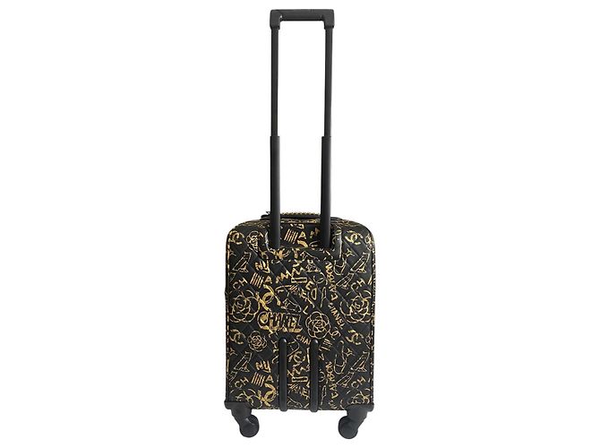 Borsa da viaggio trolley Chanel 19A Parigi New York Egitto Graffiti da portare Nero D'oro Gold hardware - vista 10