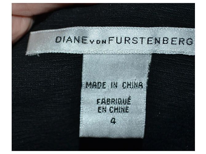 Diane Von Furstenberg Black Wool Blend Dress - view 5