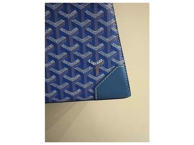 Borsa a mano Goyard Saigon PM blu in pelle - vista 10