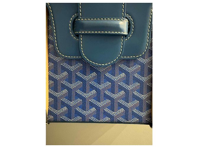 Borsa a mano Goyard Saigon PM blu in pelle - vista 13