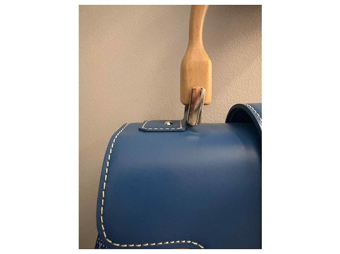Borsa a mano Goyard Saigon PM blu in pelle - vista 15