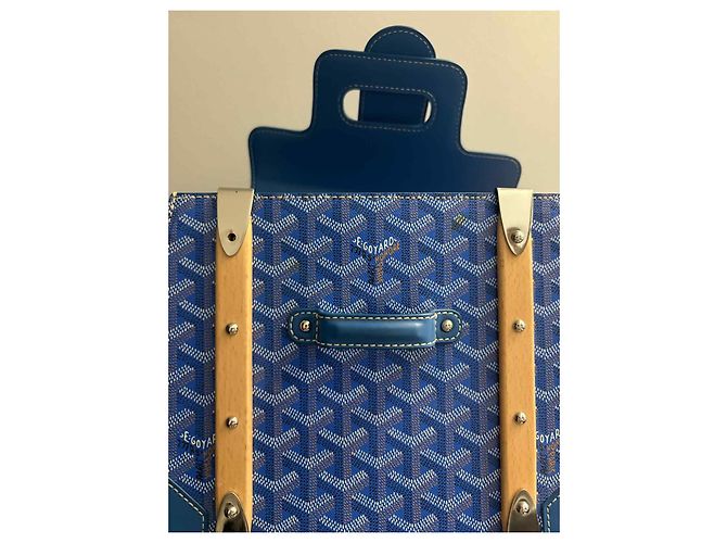 Borsa a mano Goyard Saigon PM blu in pelle - vista 6