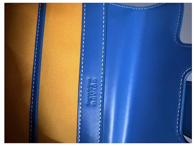Borsa a mano Goyard Saigon PM blu in pelle - vista 7