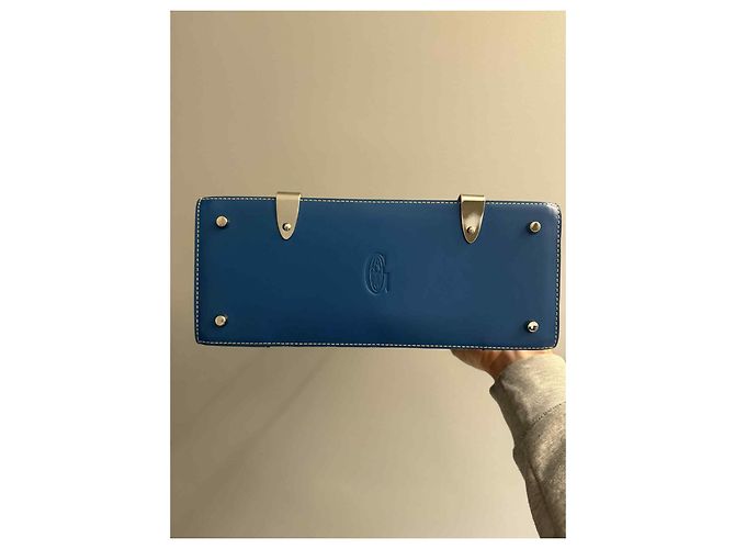 Borsa a mano Goyard Saigon PM blu in pelle - vista 9
