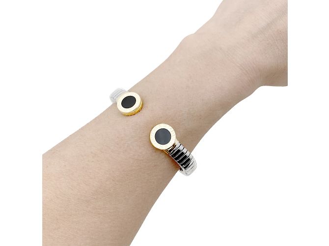 Pulsera Bulgari, "Bulgari-Bulgari", acero, oro amarillo y ónice. 35154 - vista 6