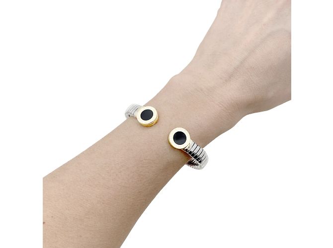 Pulsera Bulgari, "Bulgari-Bulgari", acero, oro amarillo y ónice. 35154 - vista 7