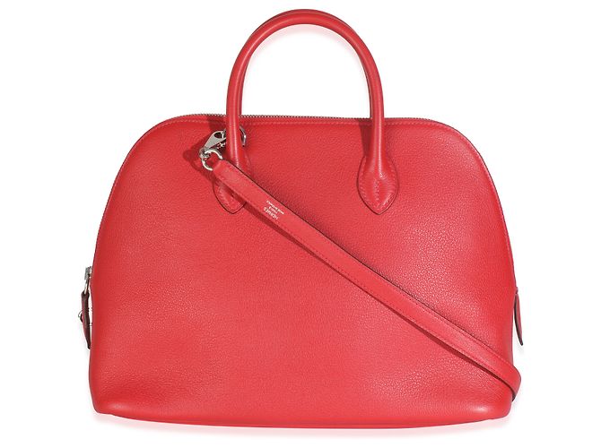 Hermès Rouge Pivoine Evercolor 1923 Bolide 30 PHW Rosso - vista 2