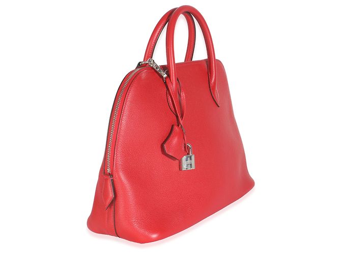 Hermès Rouge Pivoine Evercolor 1923 Bolide 30 PHW Rosso - vista 4