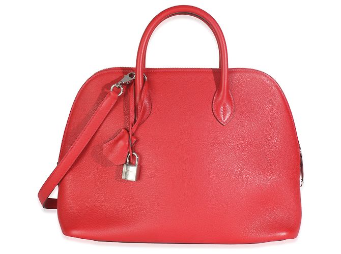Hermès Rouge Pivoine Evercolor 1923 Bolide 30 PHW Rosso - vista 8