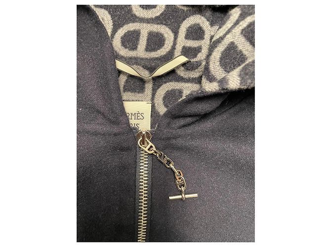 Giacca Bomber Hermès Blu Navy Lana - vista 10