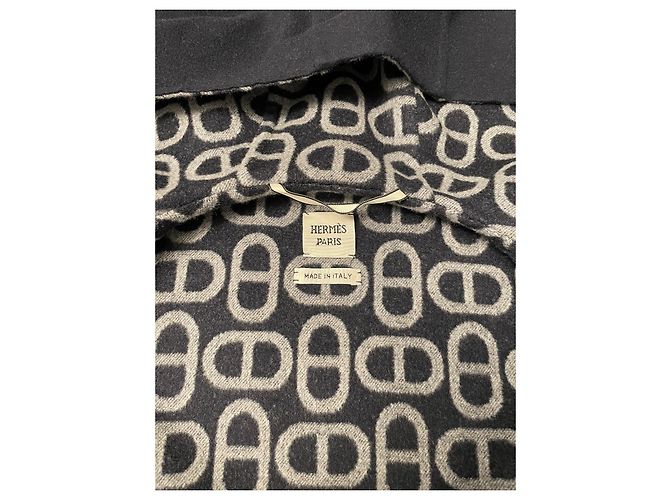 Giacca Bomber Hermès Blu Navy Lana - vista 2