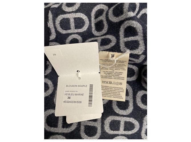 Giacca Bomber Hermès Blu Navy Lana - vista 3