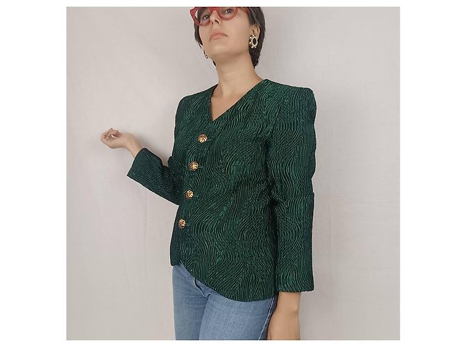 Yves Saint Laurent Ysl smaragdgrüne Jacke - Ansicht 4