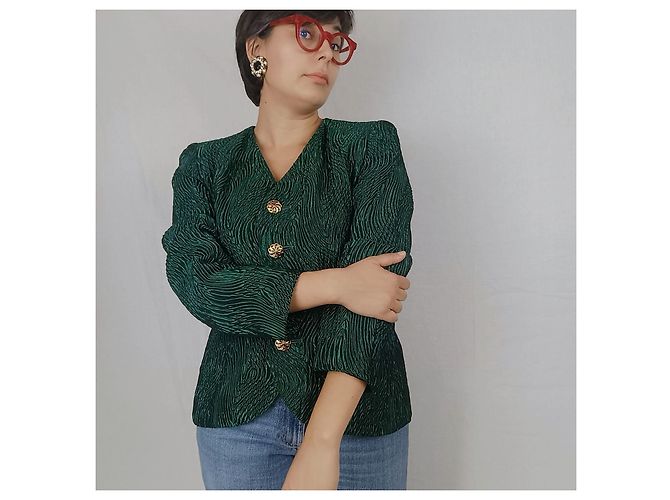 Yves Saint Laurent Ysl smaragdgrüne Jacke - Ansicht 9
