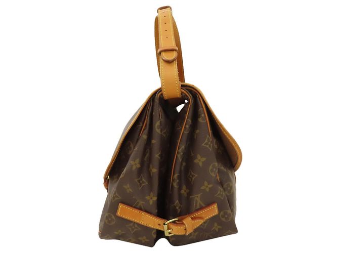 Borsa a Spalla Saumur 35 Louis Vuitton Marrone Monogramma - vista 3