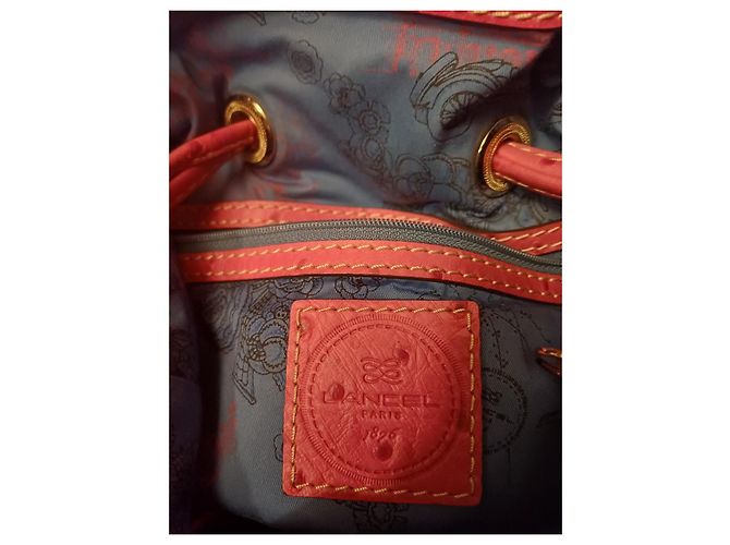 Lancel Borsa a secchiello in struzzo con manico dorato e charm. Rosa - vista 7