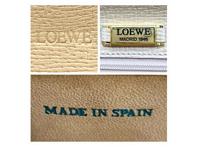 Borsa Loewe Barcelona in pelle beige - vista 10