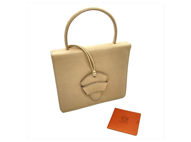 Borsa Loewe Barcelona in pelle beige - vista 11