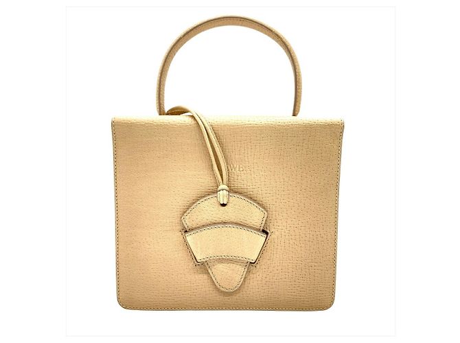 Borsa Loewe Barcelona in pelle beige - vista 2