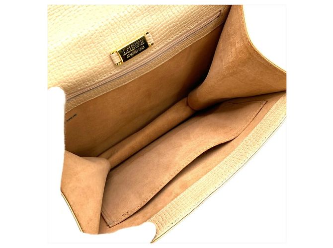 Borsa Loewe Barcelona in pelle beige - vista 7