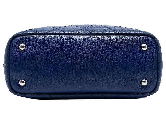 Chanel Blauer gesteppter Kaviar Shopping Fever Tote - Ansicht 3