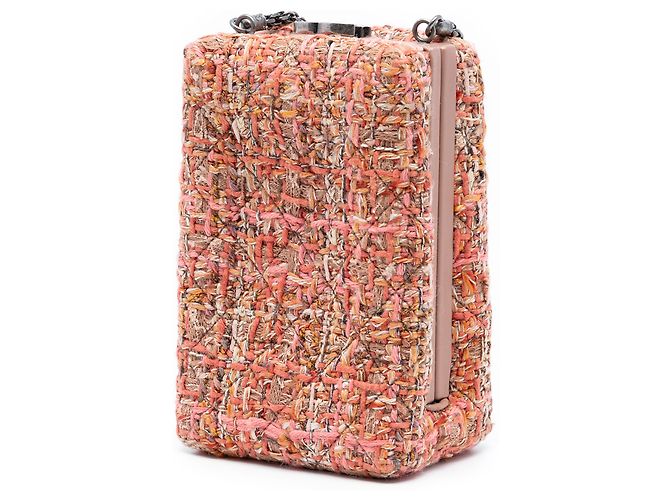 Chanel Rosa CC Tweed Catena Scatola Verticale Crossbody - vista 2