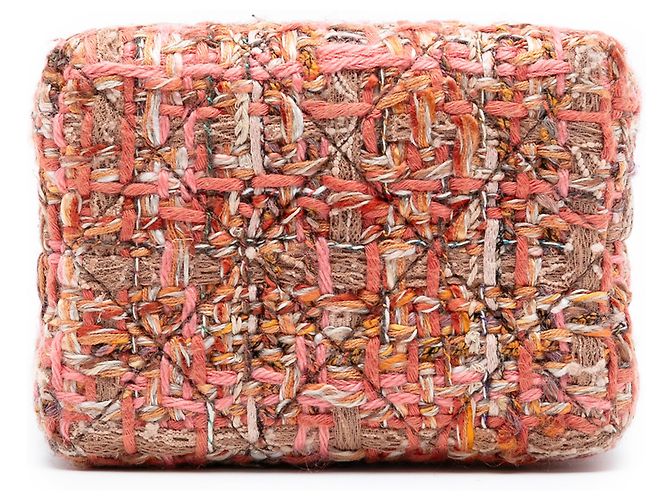 Chanel Rosa CC Tweed Catena Scatola Verticale Crossbody - vista 3