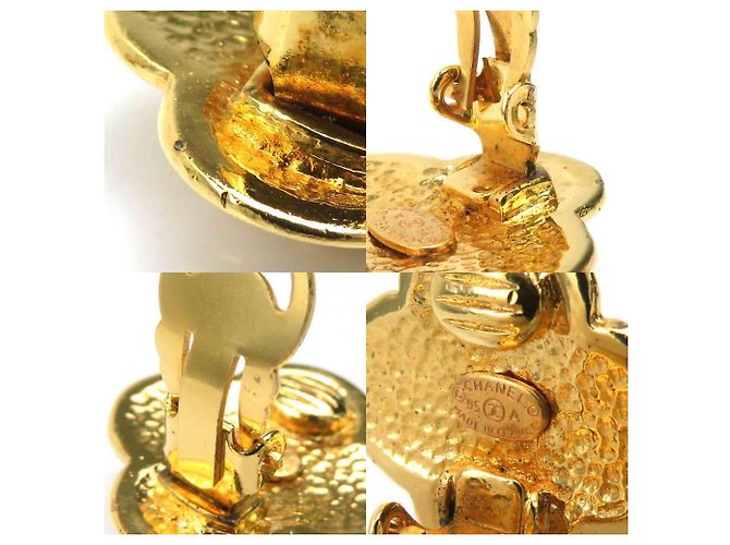 Orecchini in metallo dorato Chanel Coco Mark D'oro - vista 5