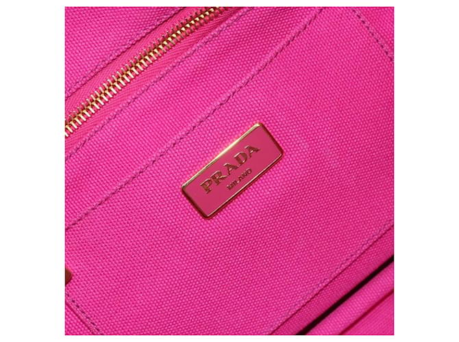 Prada Canapa Tote aus Canvas Medium Pink - Ansicht 6