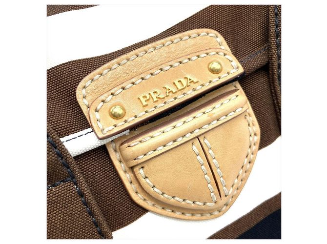 Borsa in tela Prada BN2119 Marrone Multicolore - vista 12