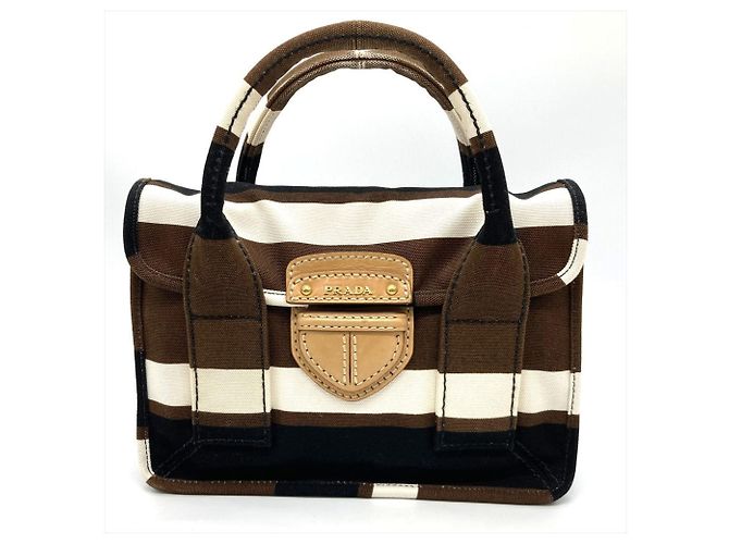 Borsa in tela Prada BN2119 Marrone Multicolore - vista 2