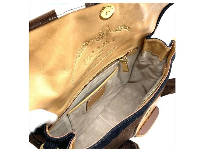 Borsa in tela Prada BN2119 Marrone Multicolore - vista 6