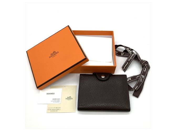 Billetera Compacta Galop de la Ilíada Hermès Castaño - vista 11