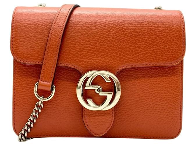 Borsa a Spalla Gucci Interlocking G Arancione - vista 2