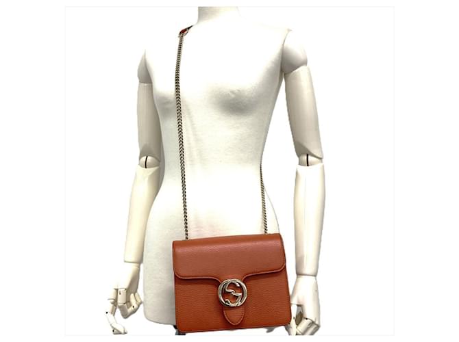 Borsa a Spalla Gucci Interlocking G Arancione - vista 8