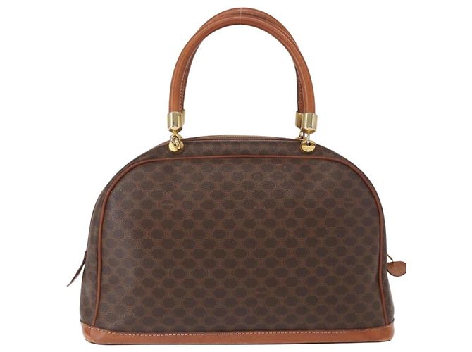 Céline Celine Vintage Macadam Handtasche aus Canvas und Leder Braun - Ansicht 2