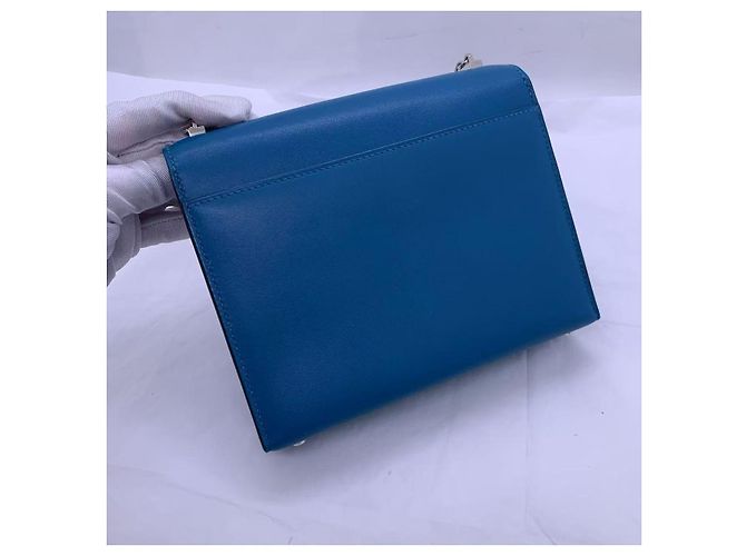 Borsa mini Verrou Chaine Hermès in pelle blu Tanzania - vista 5