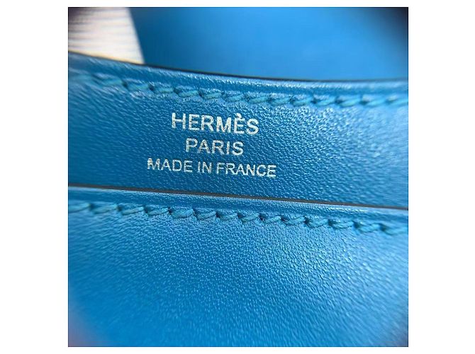 Borsa mini Verrou Chaine Hermès in pelle blu Tanzania - vista 7