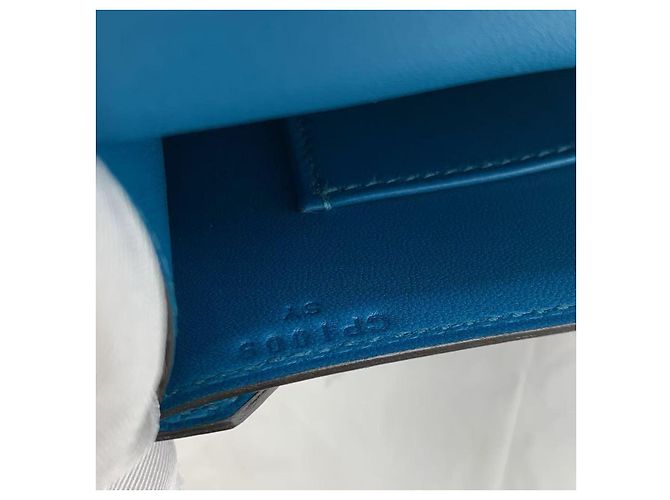 Borsa mini Verrou Chaine Hermès in pelle blu Tanzania - vista 8