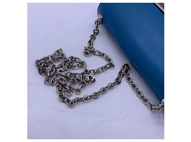 Borsa mini Verrou Chaine Hermès in pelle blu Tanzania - vista 9