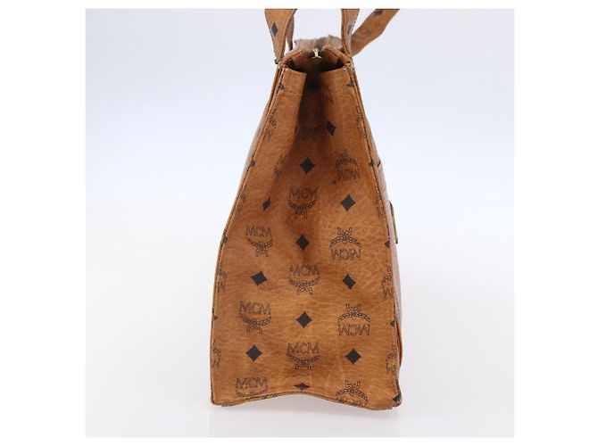 Borsa a spalla MCM Visetos in PVC Marrone - vista 3