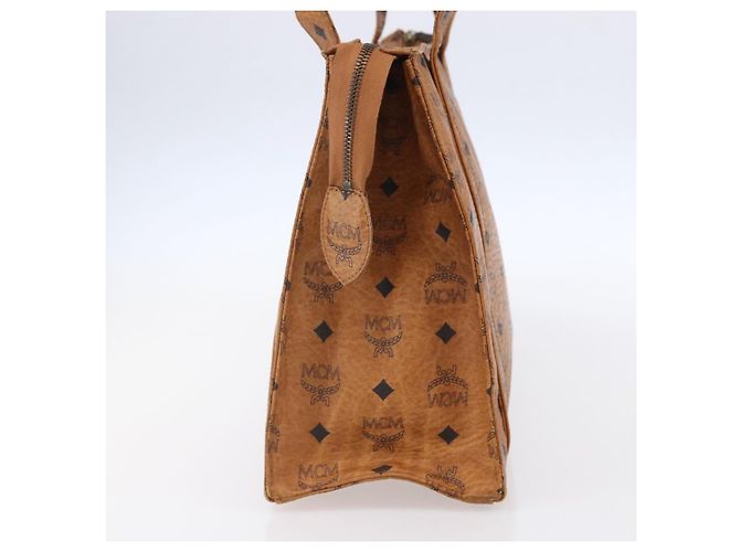 Borsa a spalla MCM Visetos in PVC Marrone - vista 4