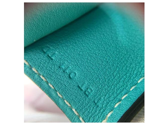Mini Halzan 22 in pelle di vitello Swift Bleu Paon di Hermès Blu - vista 8