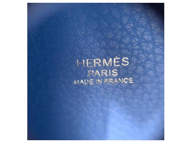 Borsa Hermès Picotin Lock 18 in pelle Clemence blu - vista 7