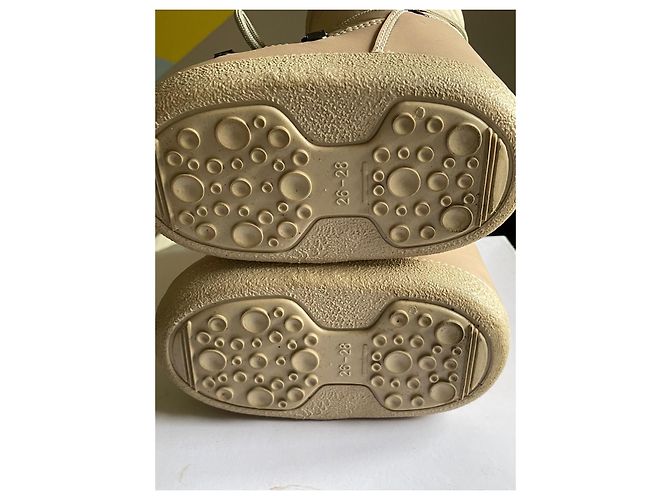 Botas Dior Moon Boots Bege em couro de avestruz infantil - vista 8